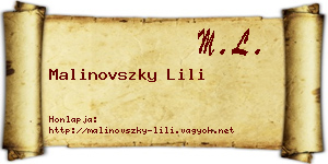 Malinovszky Lili névjegykártya